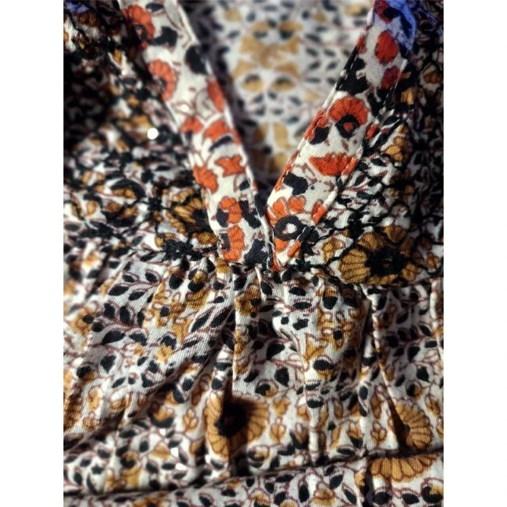 Rachel Zoe Short Sleeve V-neck 100% Cotton Slub Knit Blouse Top Burgandy M - Picture 9 of 12